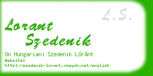 lorant szedenik business card