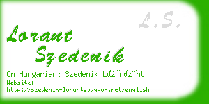 lorant szedenik business card